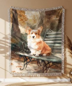 Alternative view of Couverture Tissée Corgi Roux et Blanc Marchant
