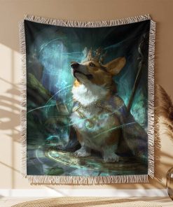 Alternative view of Couverture Tissée Grand Corgi Noble Magique Fantaisie