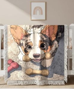 Couverture Tissée Adorable Corgi