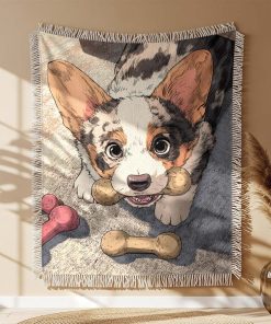 Alternative view of Couverture Tissée Adorable Corgi