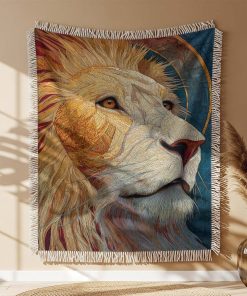 Couverture Tissée Lion Authentique
