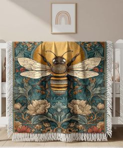Couverture Tissée Abeille Style Vintage