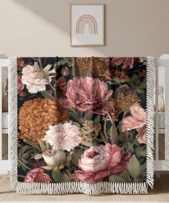 Alternative view of Couverture Tissée Floral Botanique