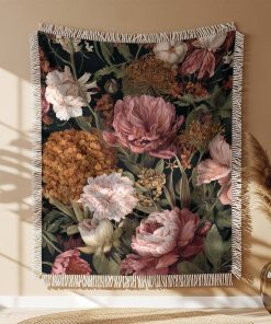 Couverture Tissée Floral Botanique