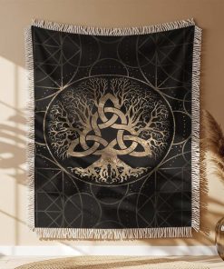 Couverture Tissée Arbre de Vie Celtique