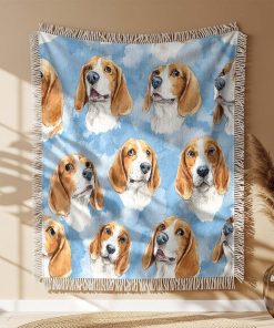 Alternative view of Couverture Tissée Motif Continu Beagle Mignon