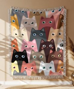 Couverture Tissée Chats Mignons