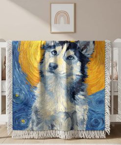 Alternative view of Couverture Tissée Chien Husky