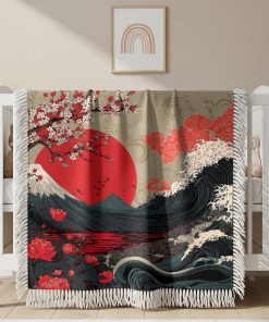 Couverture Tissée Style Japonais