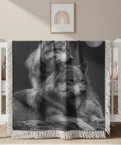 Couverture Tissée Les Deux Loups d'Odin