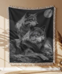 Alternative view of Couverture Tissée Les Deux Loups d'Odin