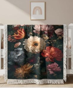 Couverture Tissée Bouquet de Fleurs