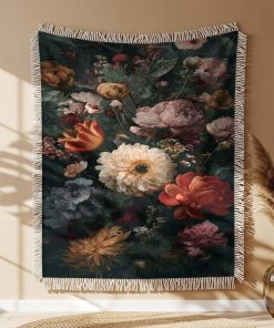 Alternative view of Couverture Tissée Bouquet de Fleurs