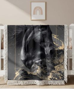 Alternative view of Couverture Tissée Cheval Noir Puissant