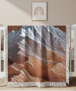 Couverture Tissée Art Sommet de Montagne Enneigé