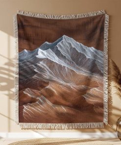 Alternative view of Couverture Tissée Art Sommet de Montagne Enneigé