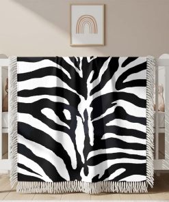 Alternative view of Couverture Tissée Motif Zèbre