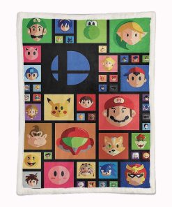 Alternative view of Plaid Nintendo Character Game Couverture Plaid Polaire Plaid Canapé