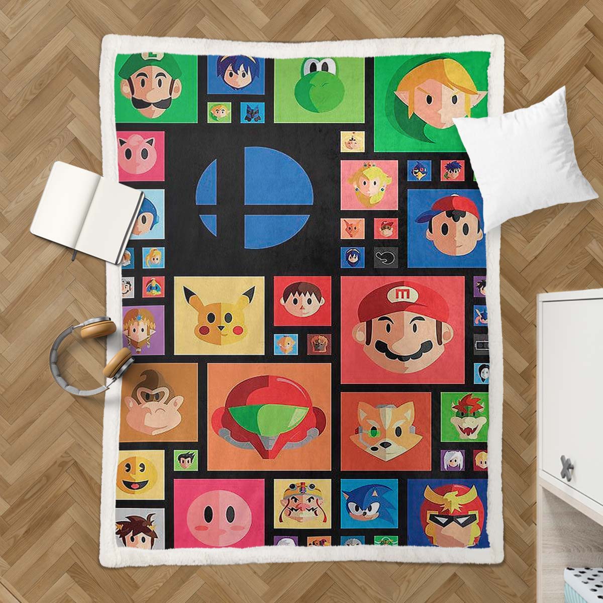 Plaid Nintendo Character Game Couverture Plaid Polaire Plaid Canapé – Image 3