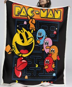 Plaid Pacman Game Map 02 Couverture Plaid Polaire Plaid Canapé