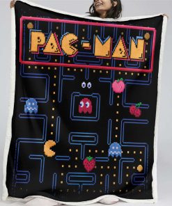 Plaid Pacman Game Map 05 Couverture Plaid Polaire Plaid Canapé