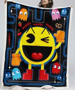 Plaid Pacman Game Map 07 Couverture Plaid Polaire Plaid Canapé