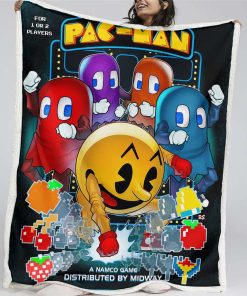Plaid Pacman Game Map 08 Couverture Plaid Polaire Plaid Canapé