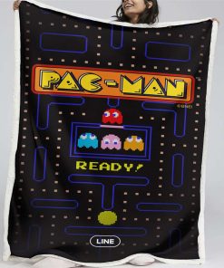 Plaid Pacman Game Map 11 Couverture Plaid Polaire Plaid Canapé