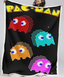 Plaid Pacman Game Map 12 Couverture Plaid Polaire Plaid Canapé