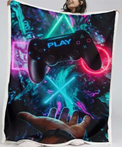 Plaid Playstation Control 06 Couverture Plaid Polaire Plaid Canapé