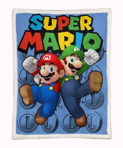 Alternative view of Plaid Super Mario And Luigi 04 Couverture Plaid Polaire Plaid Canapé