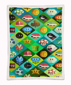 Alternative view of Plaid Super Mario Characters 01 Couverture Plaid Polaire Plaid Canapé