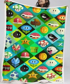 Plaid Super Mario Characters 01 Couverture Plaid Polaire Plaid Canapé