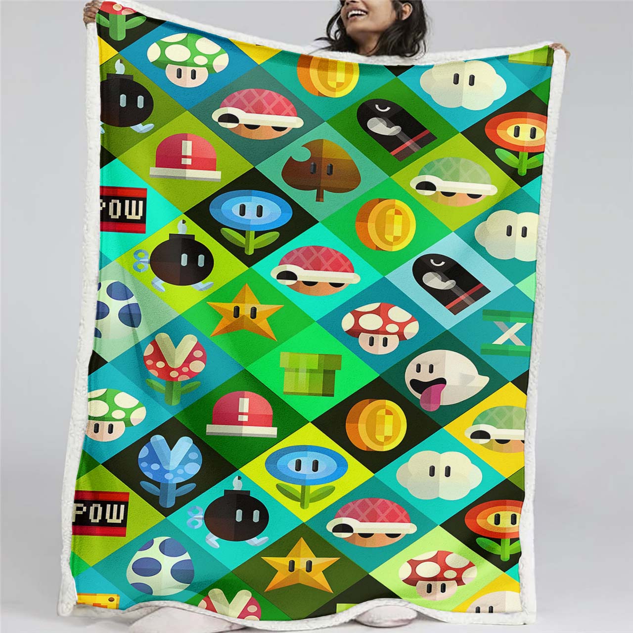 Plaid Super Mario Characters 01 Couverture Plaid Polaire Plaid Canapé
