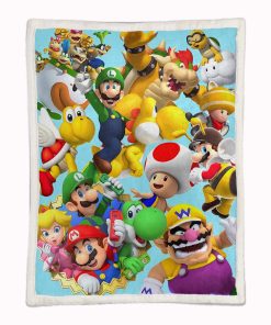 Alternative view of Plaid Super Mario Characters 02 Couverture Plaid Polaire Plaid Canapé