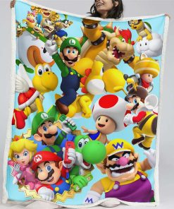 Plaid Super Mario Characters 02 Couverture Plaid Polaire Plaid Canapé