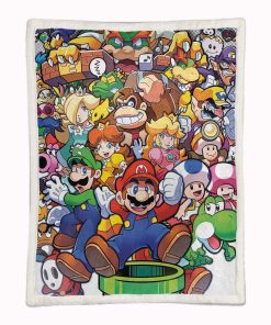 Alternative view of Plaid Super Mario Characters 03 Couverture Plaid Polaire Plaid Canapé