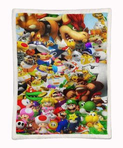 Alternative view of Plaid Super Mario Characters 11 Couverture Plaid Polaire Plaid Canapé