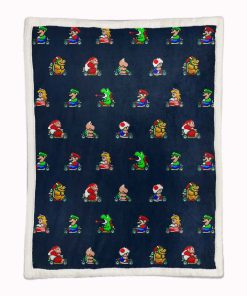 Alternative view of Plaid Super Mario Pattern 12 Couverture Plaid Polaire Plaid Canapé