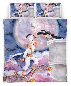 Housse De Couette Aladdin & Jasmine – Princesse Disney 02 Parure de lit Ensemble De Literie