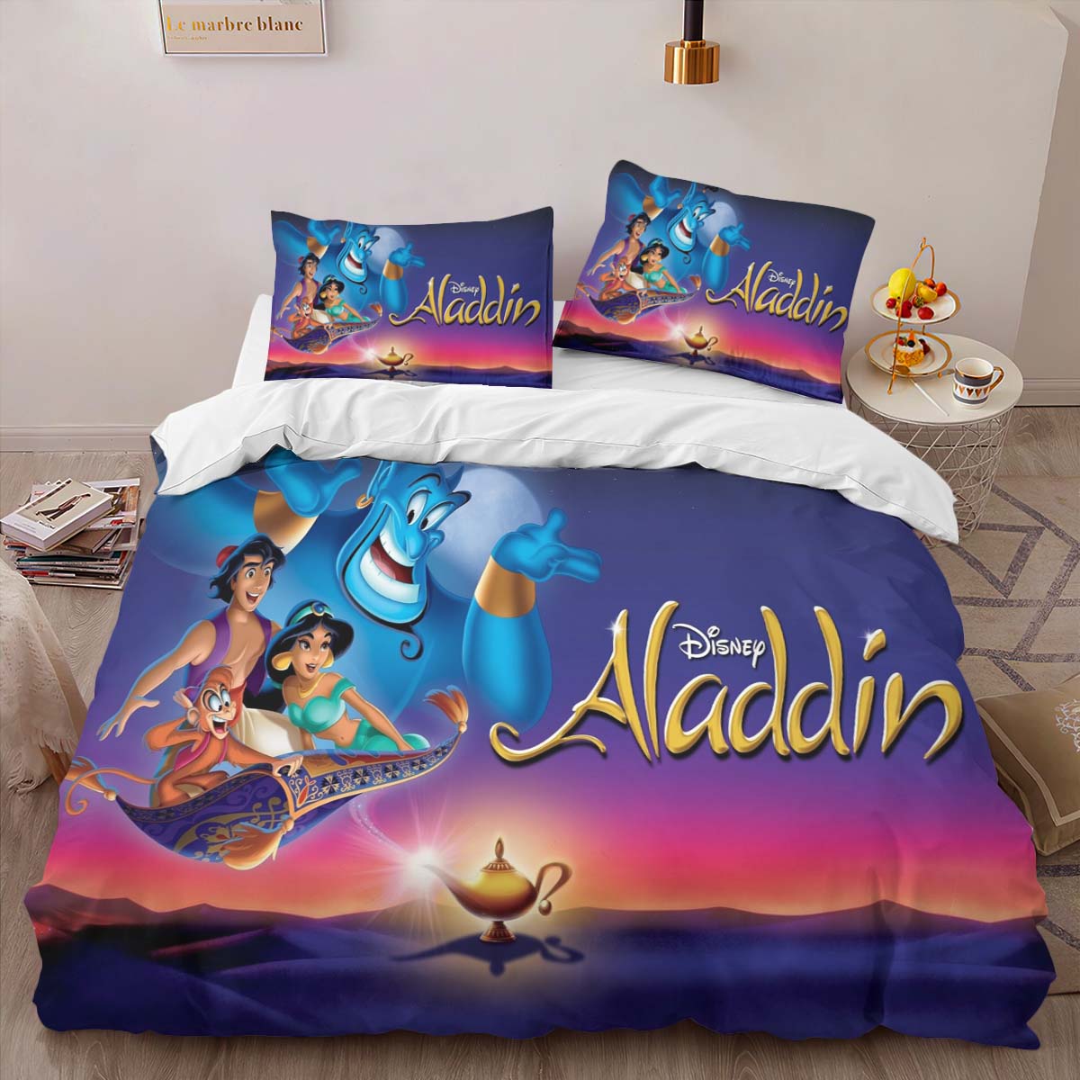 Housse De Couette Aladdin Disney 06 Parure de lit Ensemble De Literie – Image 2