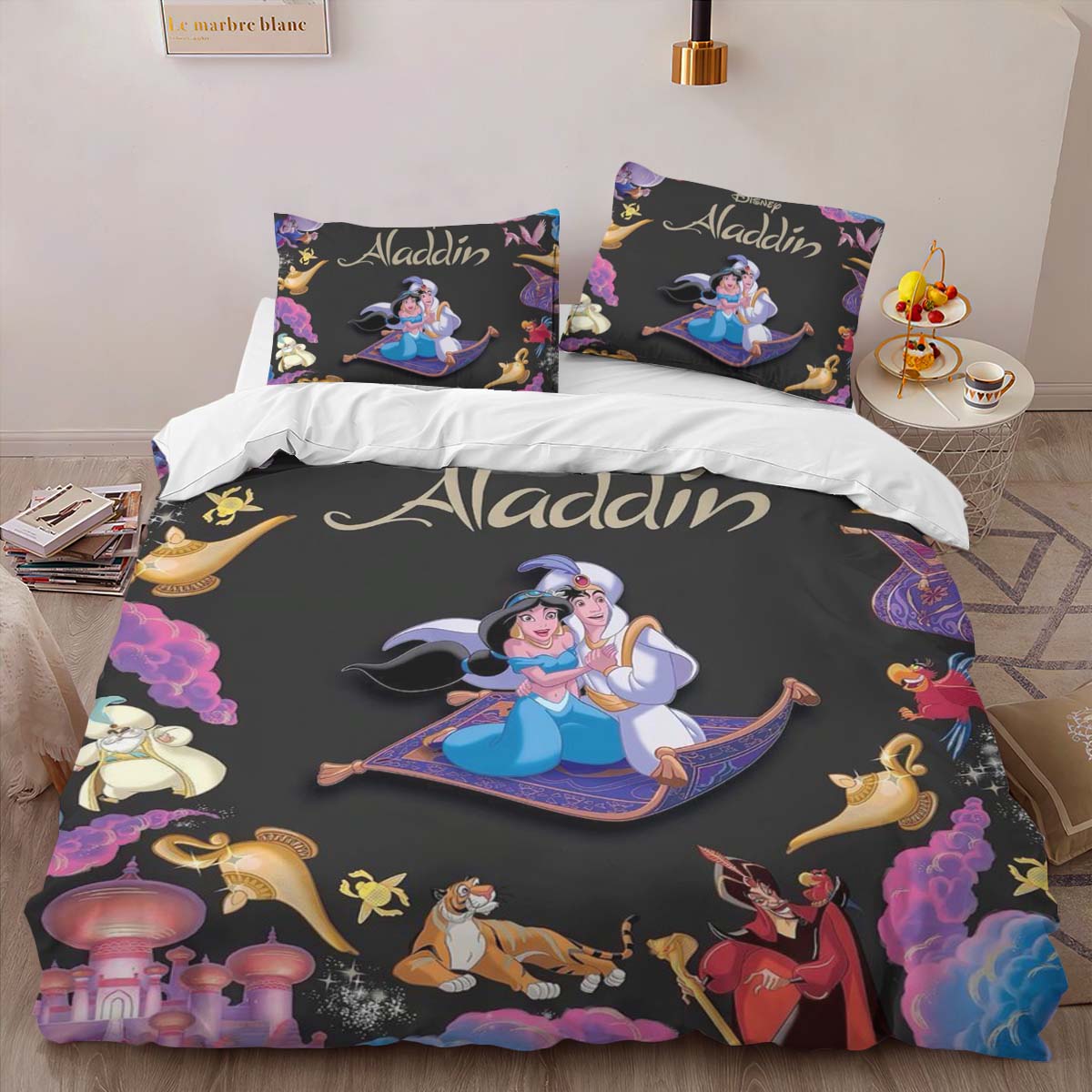 Housse De Couette Aladdin Disney 08 Parure de lit Ensemble De Literie – Image 2