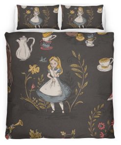 Housse De Couette Alice au pays des merveilles 01 Parure de lit Ensemble De Literie