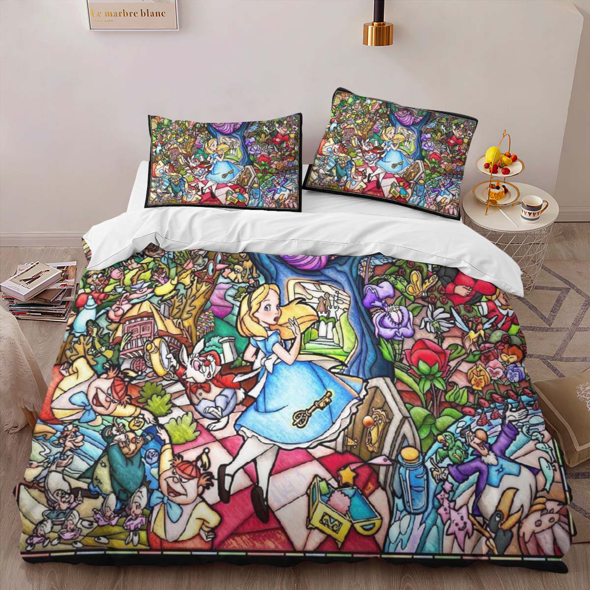 Housse De Couette Alice au pays des merveilles 04 Parure de lit Ensemble De Literie – Image 2