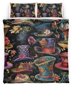 Housse De Couette Alice au pays des merveilles – Chapeaux du Chapelier fou 2 Parure de lit Ensemble De Literie