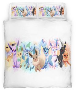 Housse De Couette Toutes les évolutions d’Évoli Pokémon 1001 Parure de lit Ensemble De Literie