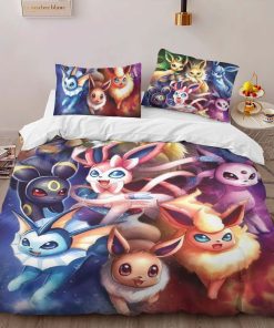 Alternative view of Housse De Couette Toutes les évolutions d’Évoli Pokémon 1002 Parure de lit Ensemble De Literie