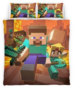 Housse De Couette Tous les personnages Minecraft 02 Parure de lit Ensemble De Literie