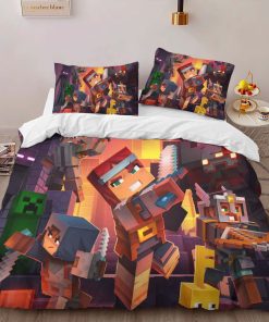 Alternative view of Housse De Couette Tous les personnages Minecraft dans le Nether Parure de lit Ensemble De Literie