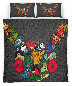 Housse De Couette Tous les Pokémon 1 Parure de lit Ensemble De Literie